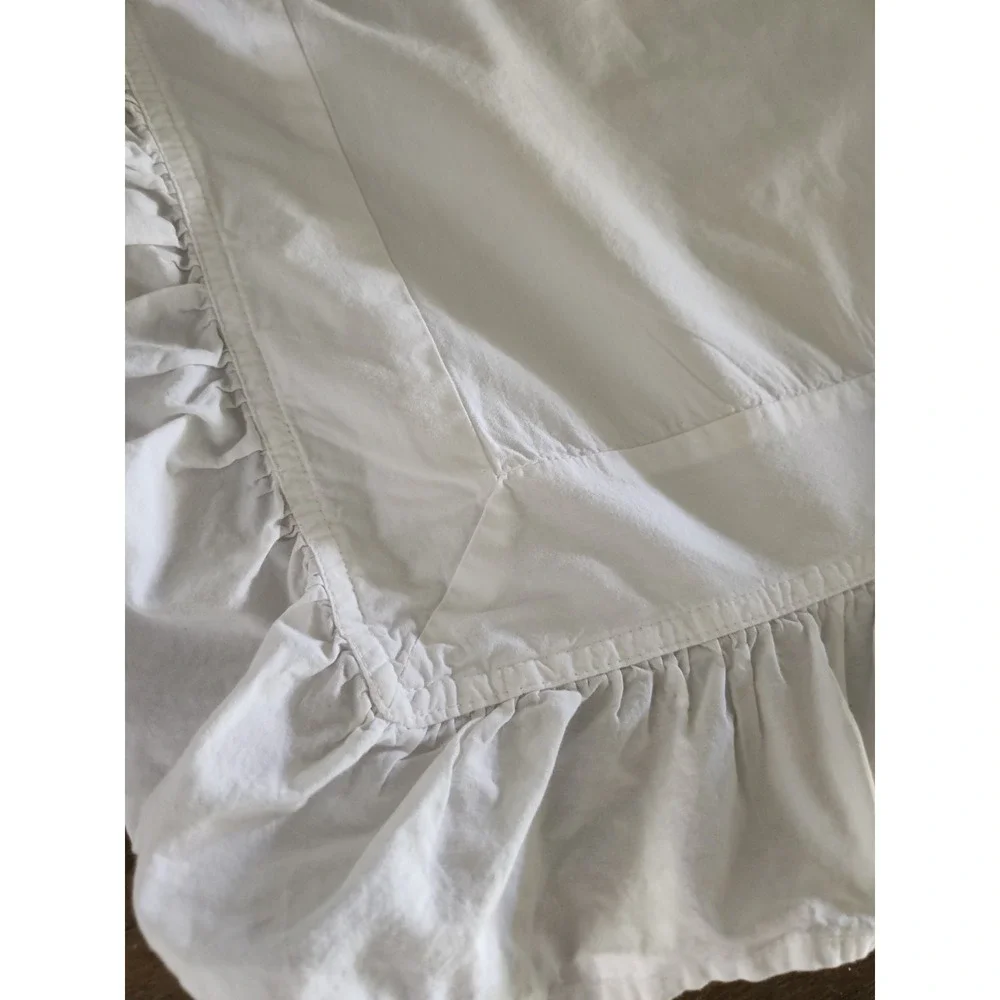 SIMPLY SHABBY CHIC White  Ruffled Cotton Pillow Standard  Sham VERY GOOD COND